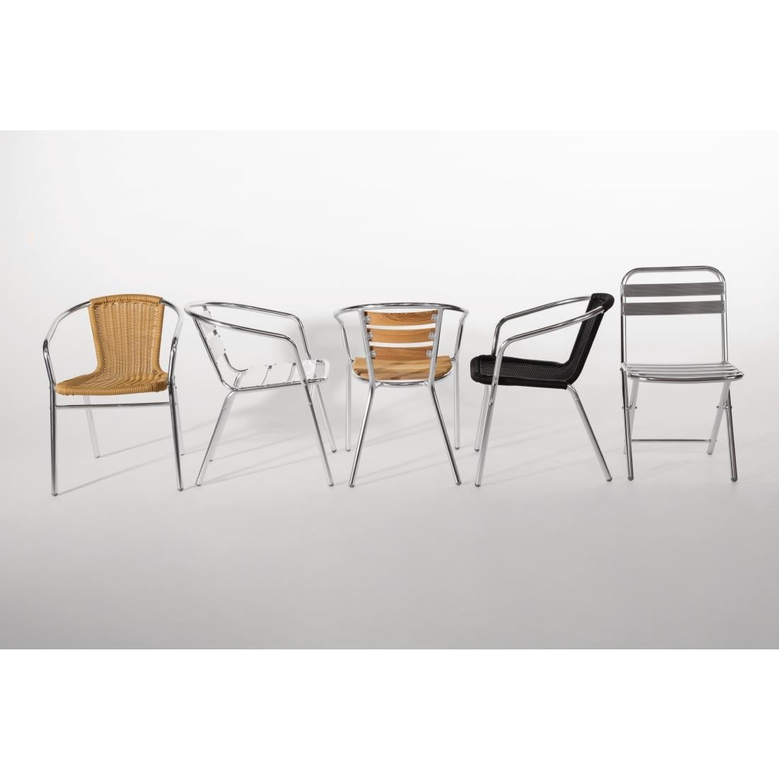 Bolero Aluminium & Ash Chairs (4 Pack) • PAS-U421