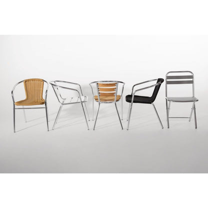 Bolero Aluminium & Ash Chairs (4 Pack) • PAS-U421