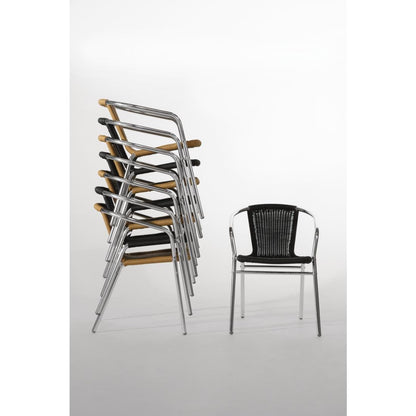 Bolero Natural Wicker Chair with Aluminium Frame (4 Pack) • PAS-U422