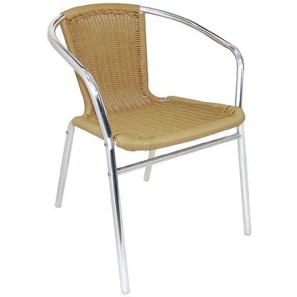 Bolero Natural Wicker Chair with Aluminium Frame (4 Pack) • PAS-U422