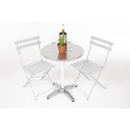 Bolero Round Bistro Table Stainless Steel 600mm • PAS-U425