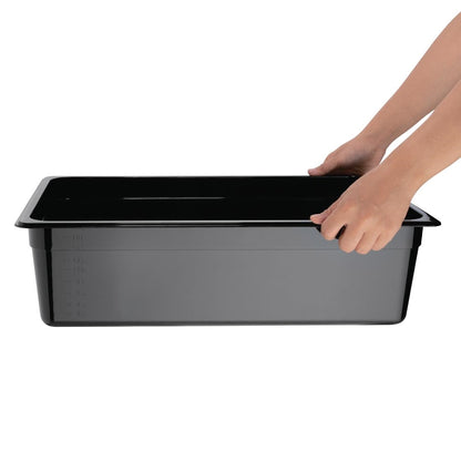 Vogue Black Polycarbonate - GN 1/1 150mm • PAS-U456