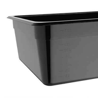 Vogue Black Polycarbonate - GN 1/1 150mm • PAS-U456