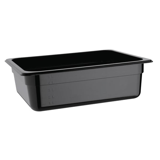 Vogue Black Polycarbonate - GN 1/2 100mm • PAS-U459