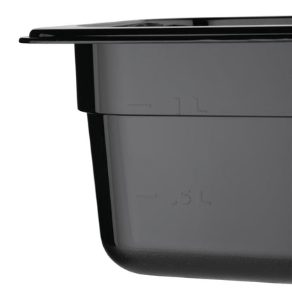 Vogue Black Polycarbonate - GN 1/6 100mm • PAS-U470