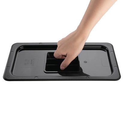 Vogue Black Polycarbonate 1/3 Gastronorm Lid • PAS-U476