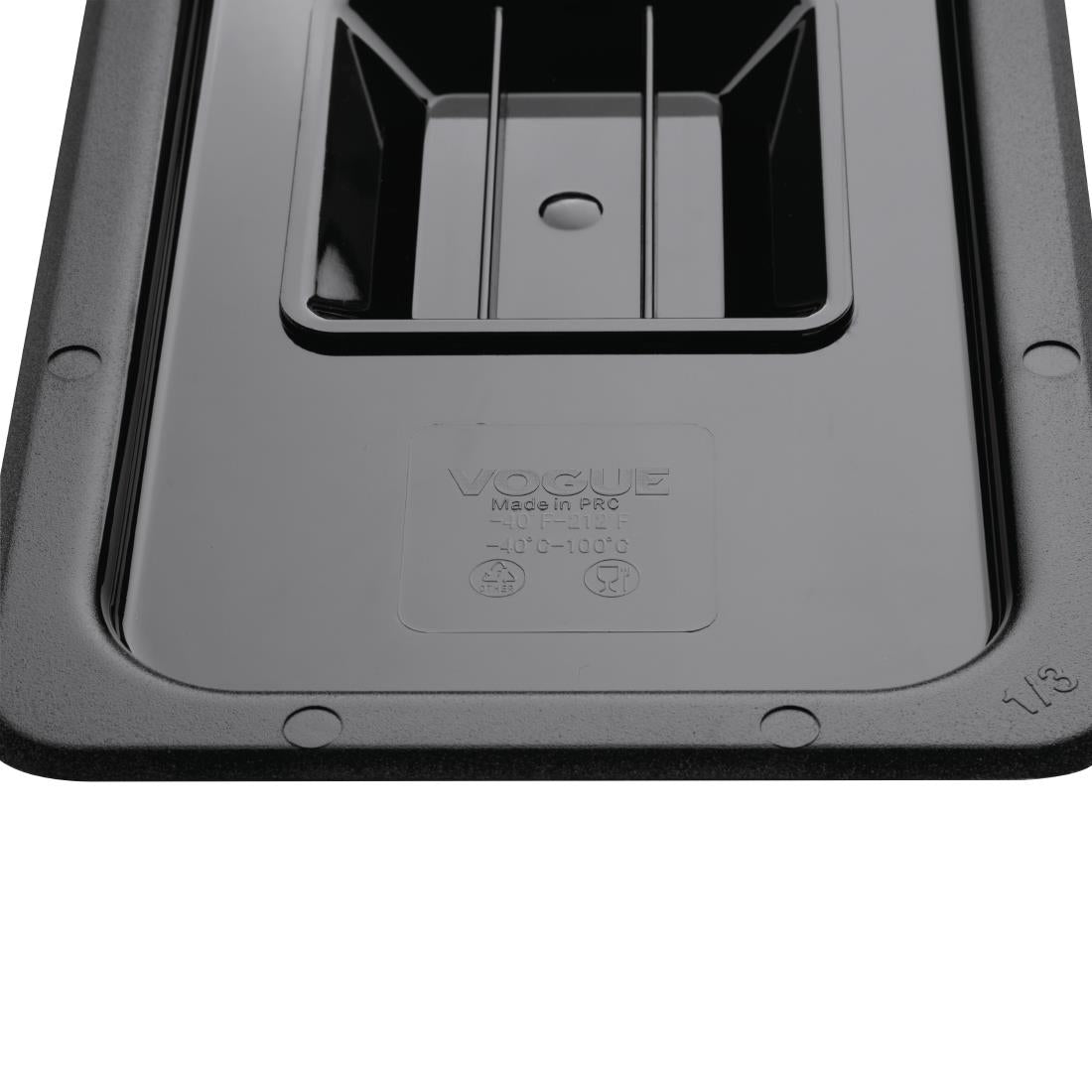 Vogue Black Polycarbonate 1/3 Gastronorm Lid • PAS-U476