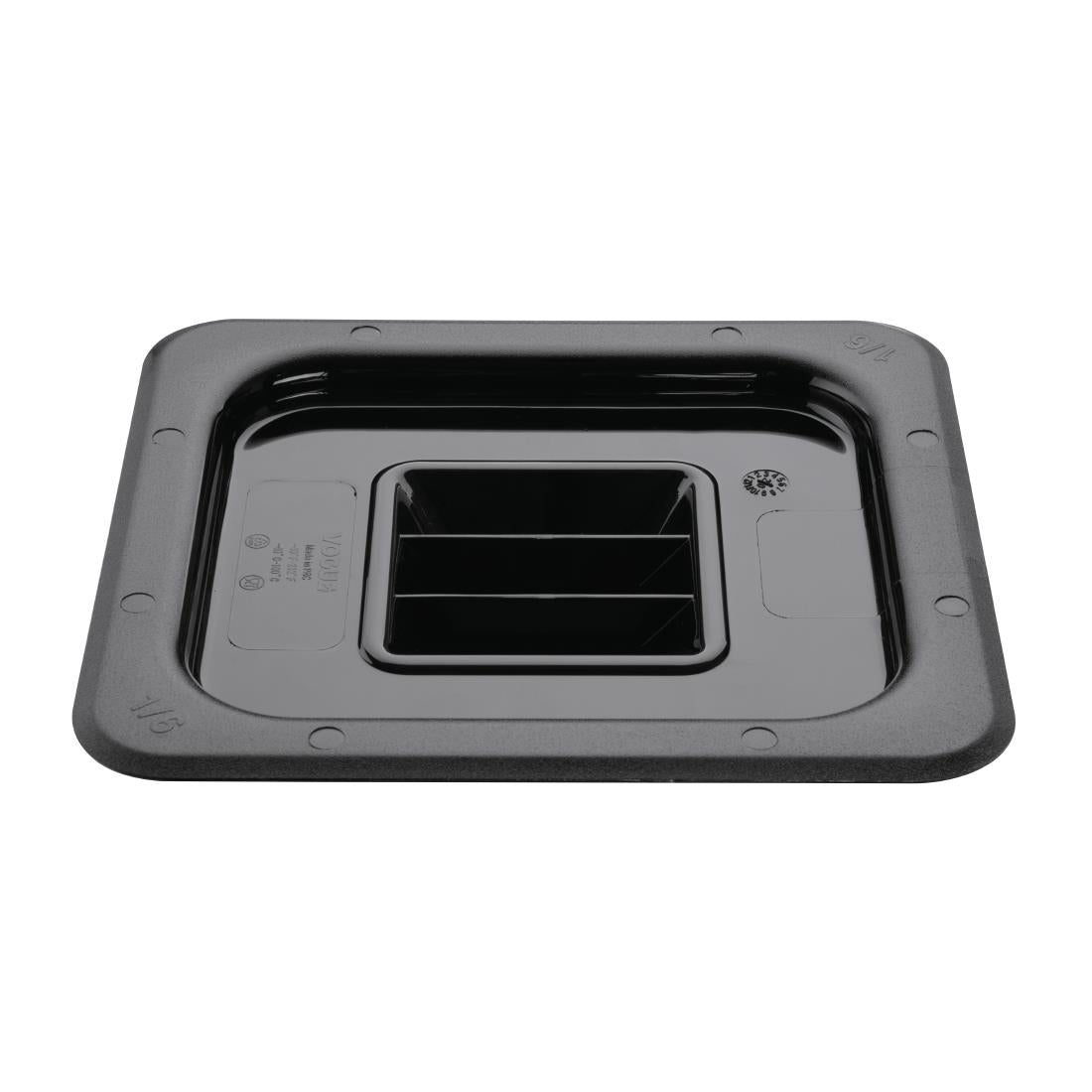 Vogue Black Polycarbonate 1/6 Gastronorm Container Lid • PAS-U478