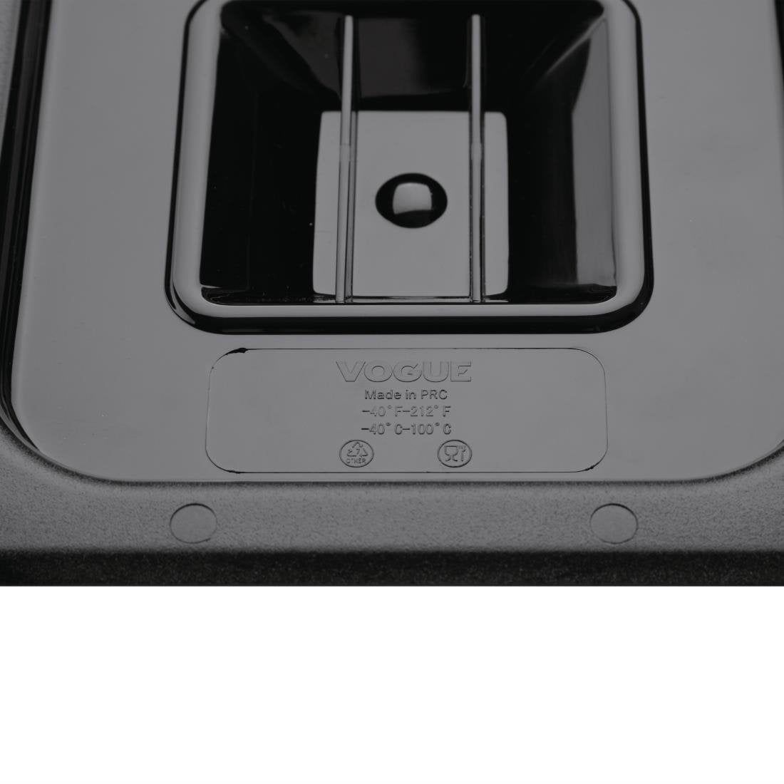 Vogue Black Polycarbonate 1/6 Gastronorm Container Lid • PAS-U478