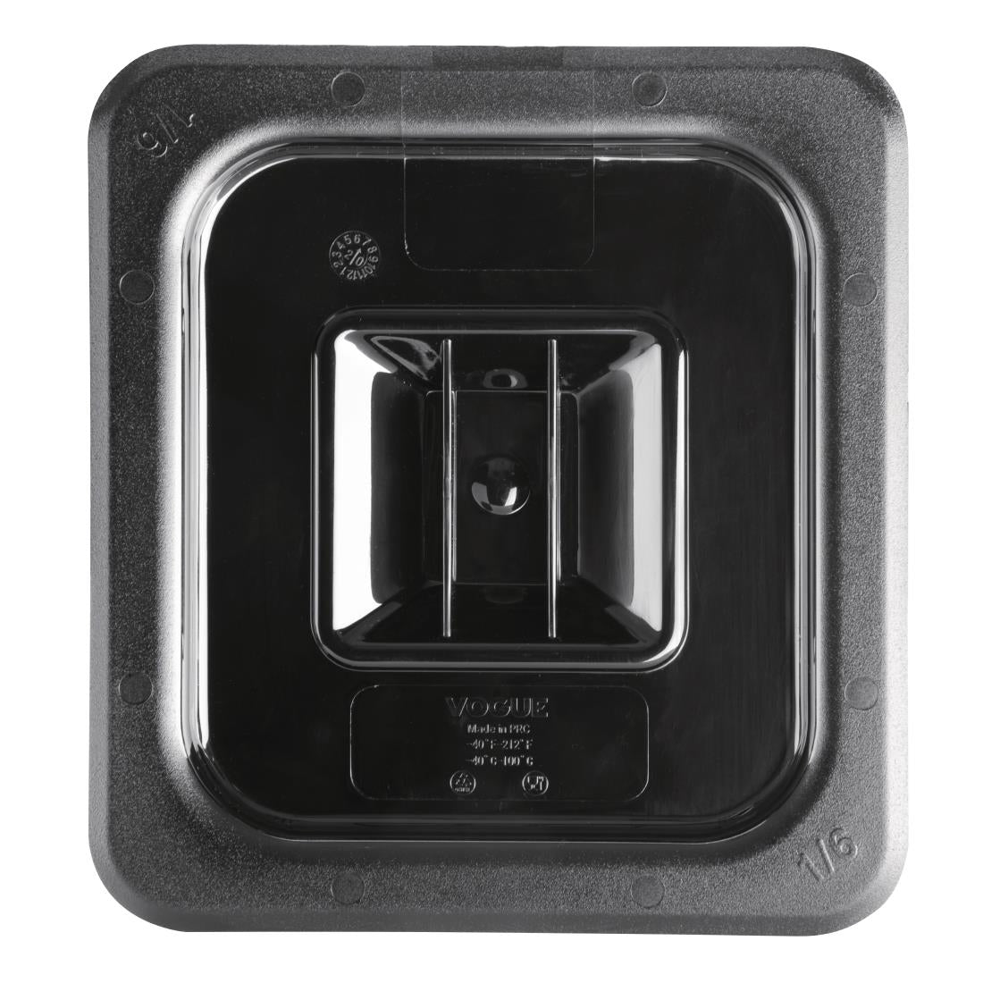 Vogue Black Polycarbonate 1/6 Gastronorm Container Lid • PAS-U478