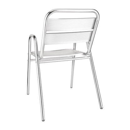 Bolero Aluminium Stacking Chairs Arched Arms (4 Pack) (Pack of 4) • PAS-U501