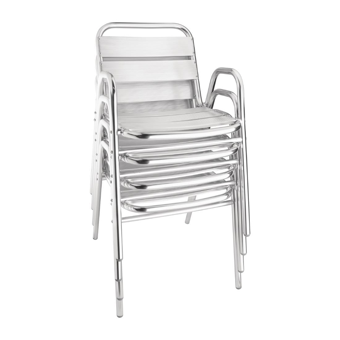 Bolero Aluminium Stacking Chairs Arched Arms (4 Pack) (Pack of 4) • PAS-U501