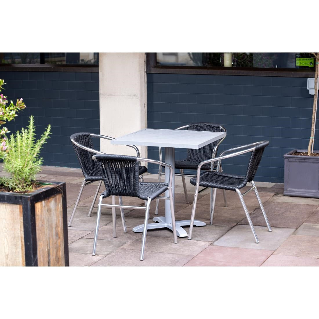 Bolero Aluminium Square Table Top Light Grey 700mm (Dimensions: 700(W)x700(L)mm) • PAS-FW598