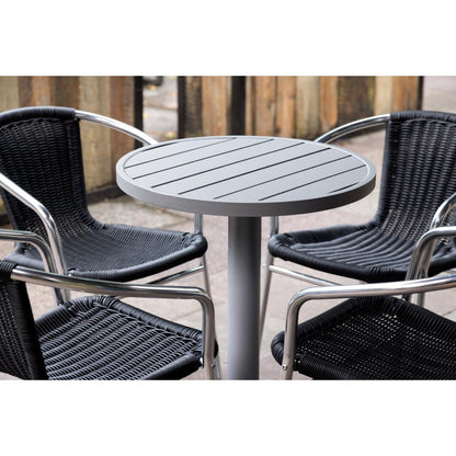 Bolero Black Wicker Chair with Aluminium Frame (4 Pack) • PAS-U507