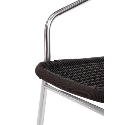 Bolero Black Wicker Chair with Aluminium Frame (4 Pack) • PAS-U507