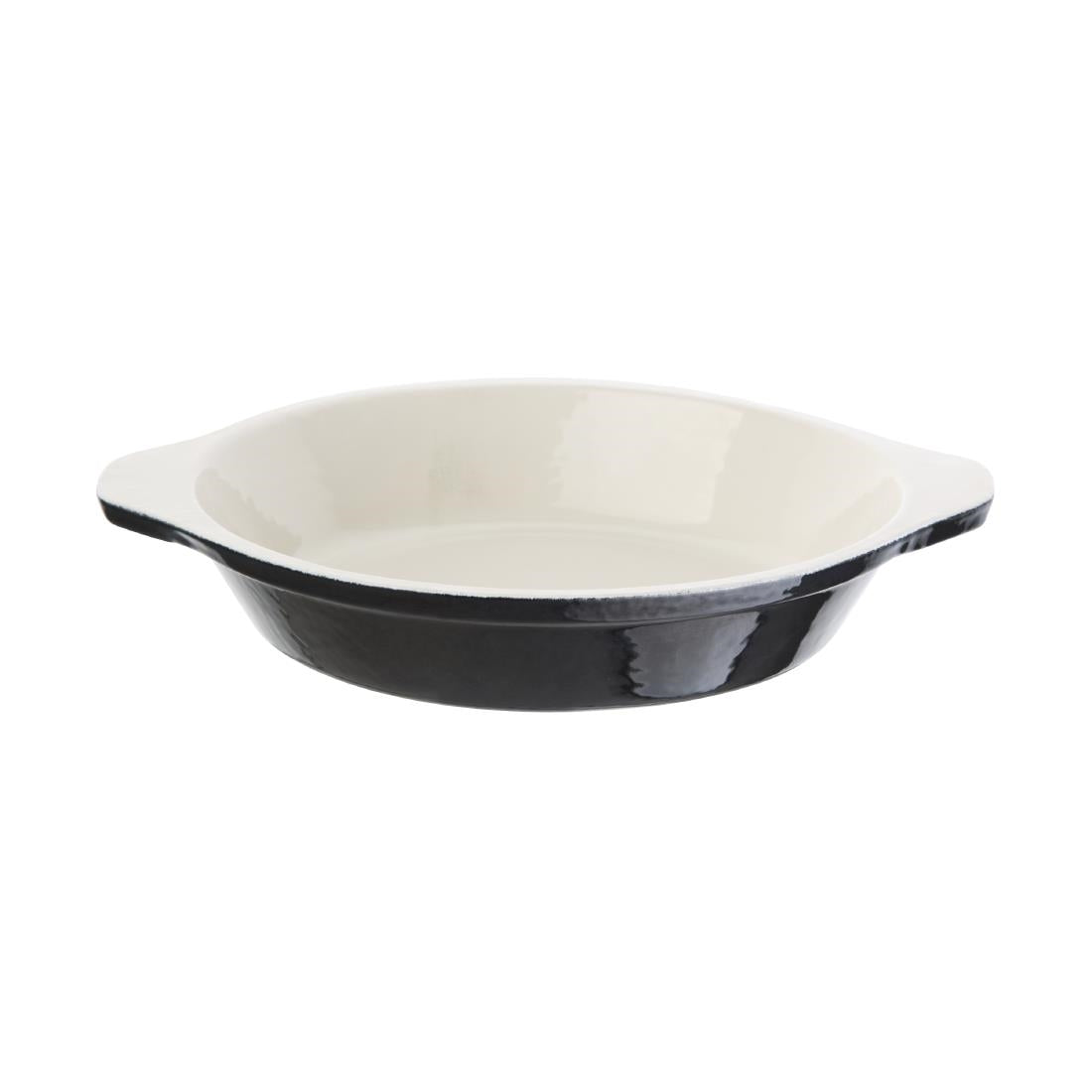 Vogue Black Round Cast Iron Gratin Dish 400ml • PAS-U561
