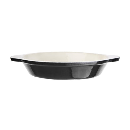 Vogue Black Round Cast Iron Gratin Dish 400ml • PAS-U561