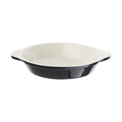Vogue Black Round Cast Iron Gratin Dish 750ml • PAS-U562