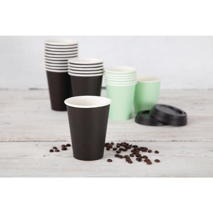 Fiesta Recyclable Hot Cup Single Wall Black 340ml (1000 Pack) (340ml | Pack Quantity: 1000) • PAS-GF042