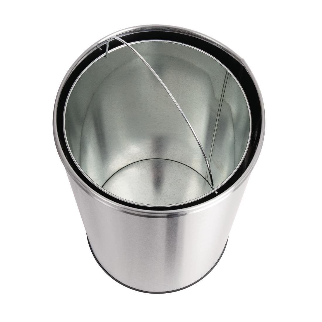 Bolero Stainless Steel Push Top Bullet Bin Silver 40Ltr • PAS-U803