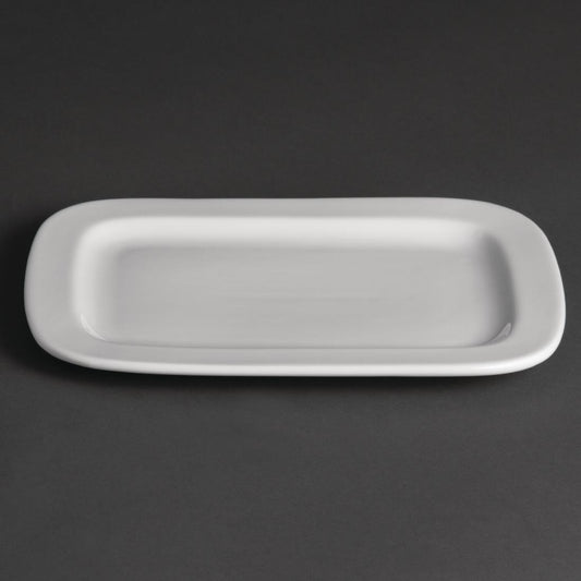 Olympia Whiteware Rounded Rectangular Plates 230mm (12 Pack) (Pack of 12) • PAS-U805