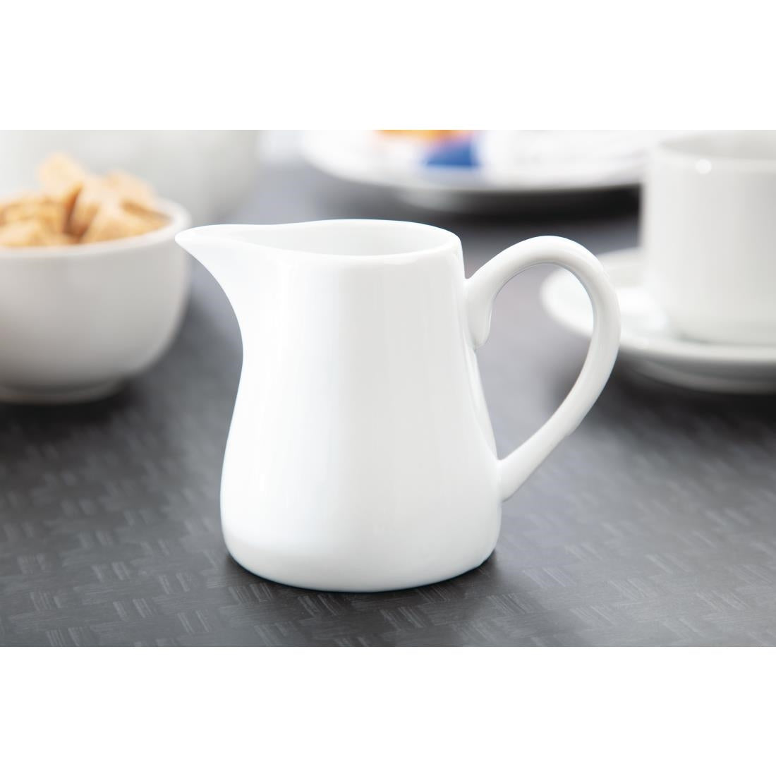 Olympia Whiteware Jug 213ml (6 Pack) (With handle. 213ml. Pack quantity 6) • PAS-U820