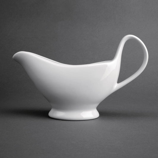 Olympia Whiteware Gravy Boat - 340ml 11.5fl oz (6 Pack) (Capacity: 355ml. Pack quantity: 6) • PAS-U831