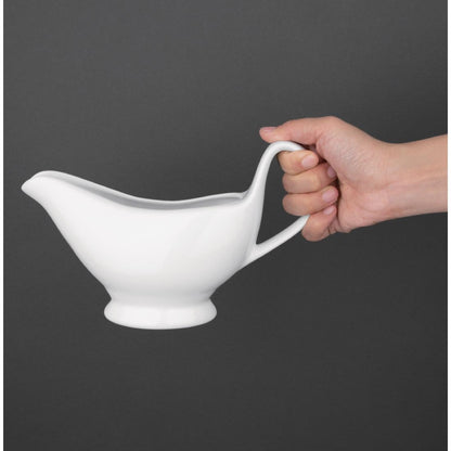Olympia Whiteware Gravy Boats 340ml 12oz (6 Pack) (Pack of 6) • PAS-U831