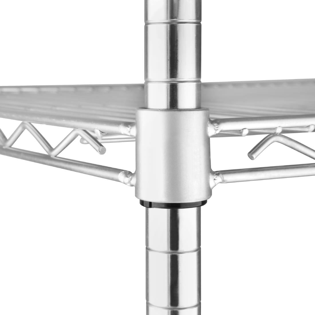Vogue 4 Tier Wire Shelving Kit 610x610mm (Size: 610(W)x610(D)x1830(H)mm Material: Galvanised Zinc. Flat packed) • PAS-U884