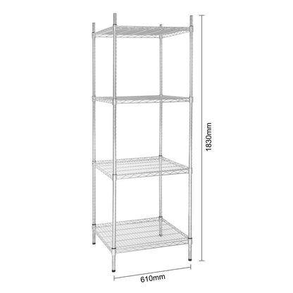 Vogue 4 Tier Wire Shelving Kit 610x610mm • PAS-U884