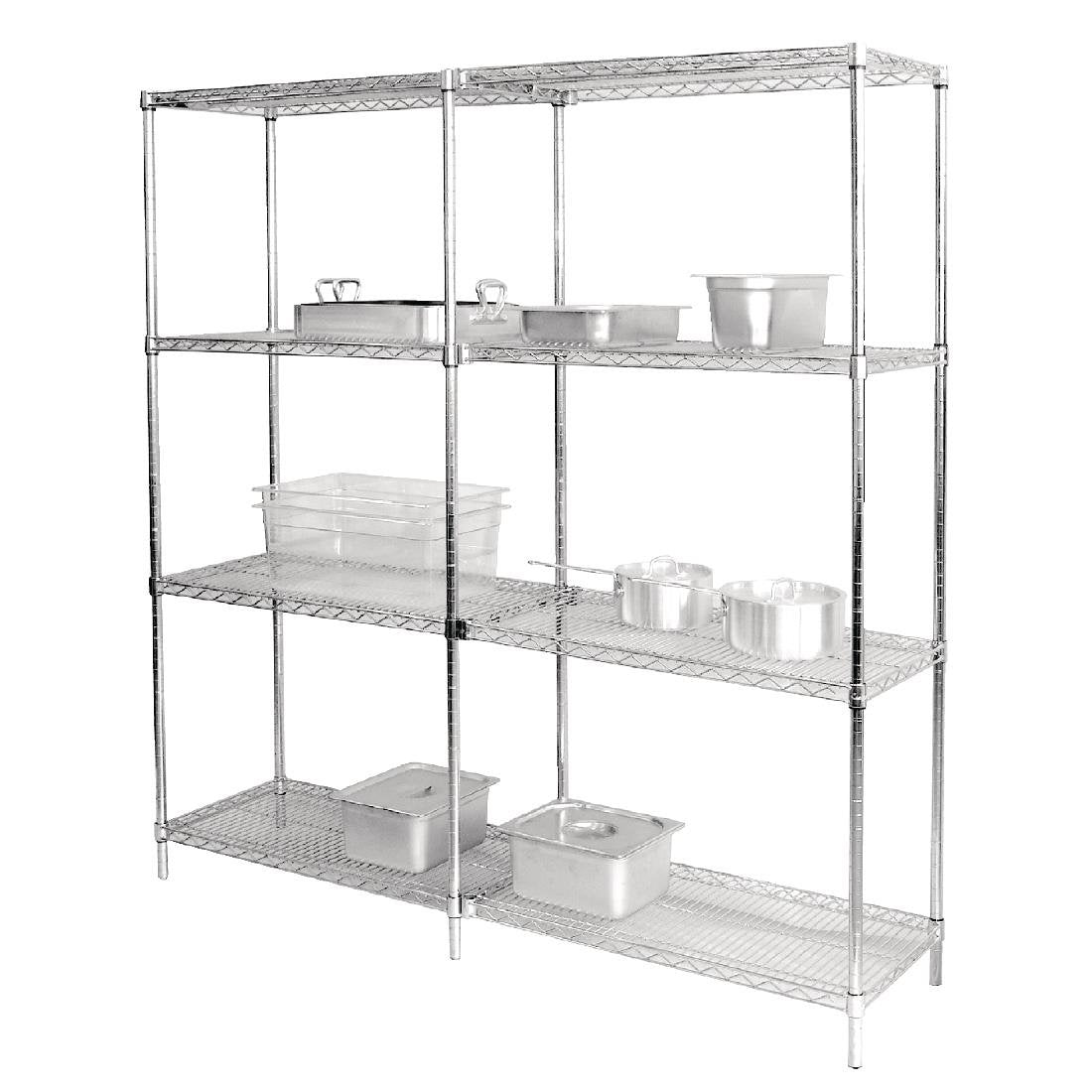 2 x Vogue Chrome Wire Shelves 1220x457mm (Pack of 2) • PAS-U890