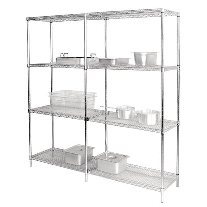 2 x Vogue Chrome Wire Shelves 1220x457mm (Pack of 2) • PAS-U890