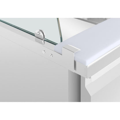 Polar U-Series GN Saladette Counter with Square Sneeze Guard 4 Door • PAS-UA019-A