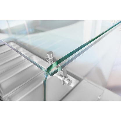 Polar U-Series GN Saladette Counter with Square Sneeze Guard 4 Door • PAS-UA019-A