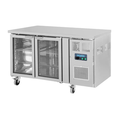 Polar U-Series 2 Door Counter Fridge with Glass Doors • PAS-UA023-A