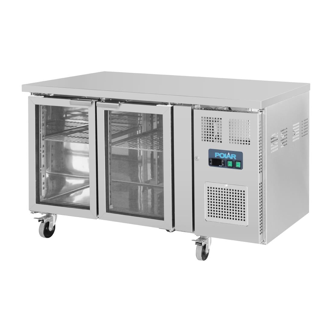 Polar U-Series 2 Door Counter Fridge with Glass Doors 205Ltr • PAS-UA023-A