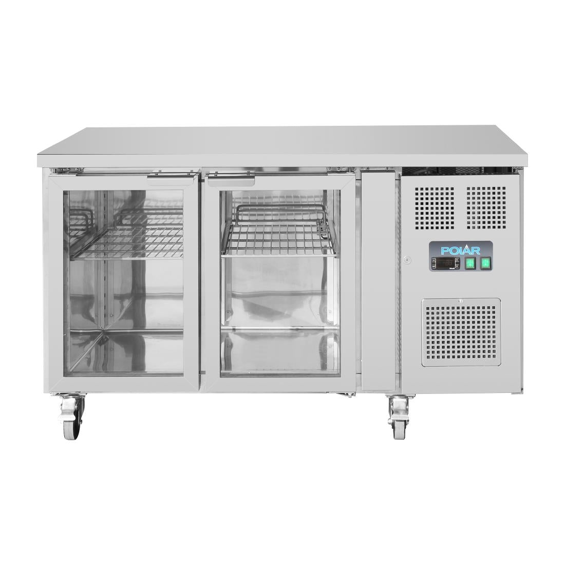 Polar U-Series 2 Door Counter Fridge with Glass Doors 205Ltr • PAS-UA023-A