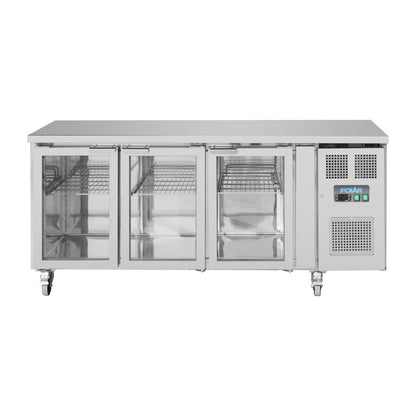 Polar U-Series 3 Door Counter Fridge with Glass Doors • PAS-UA024-A