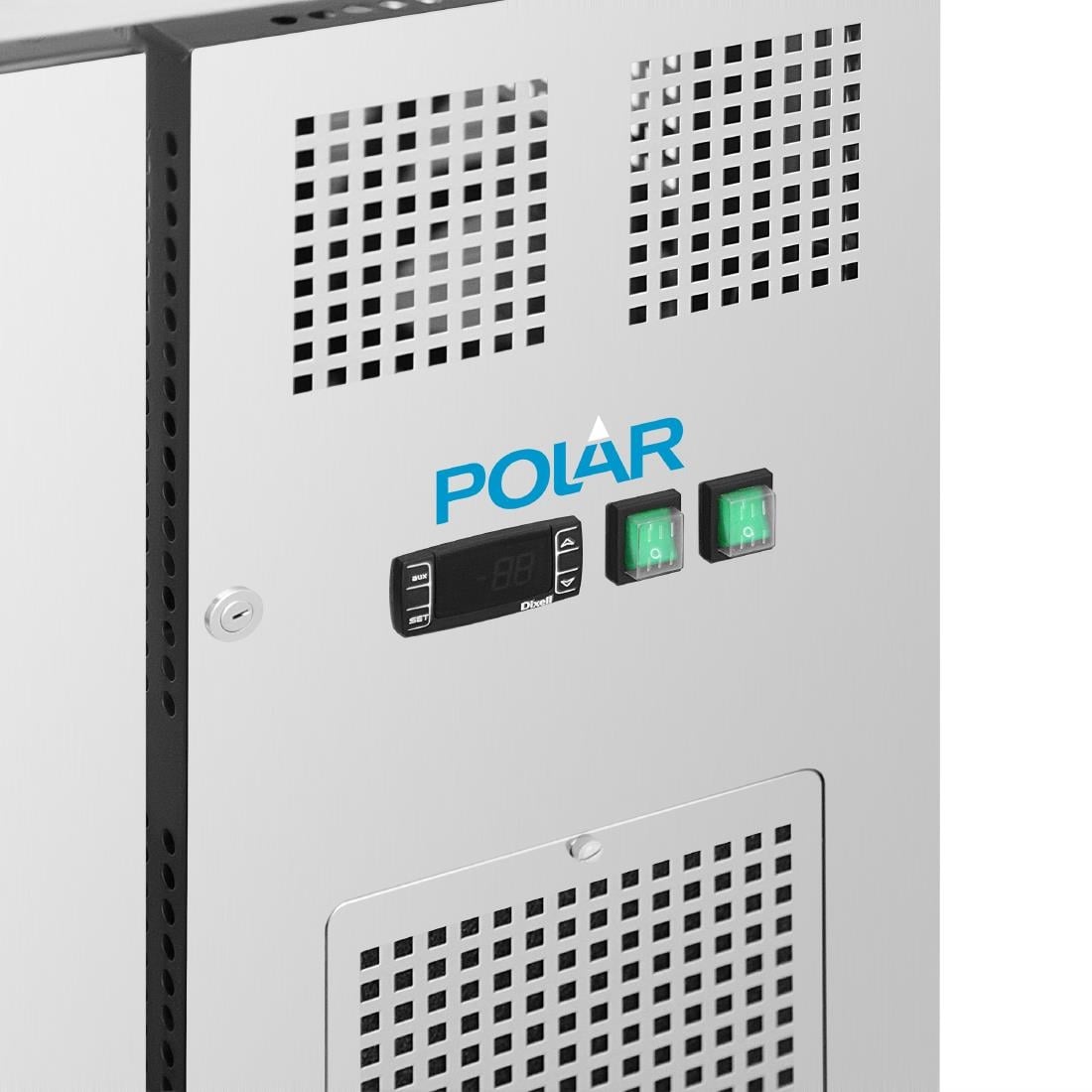 Polar U-Series Three Door Counter Fridge with Glass Doors 465Ltr • PAS-UA069-A
