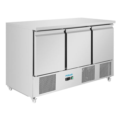Polar U-Series Ventilated Three Door Counter Fridge • PAS-UA090-A