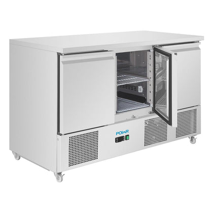 Polar U-Series Ventilated Three Door Counter Fridge • PAS-UA090-A