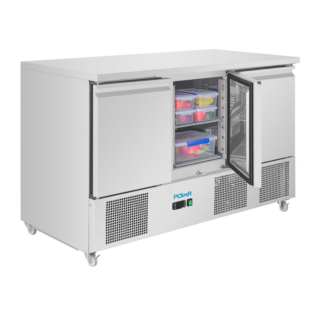 Polar U-Series Ventilated Three Door Counter Fridge • PAS-UA090-A