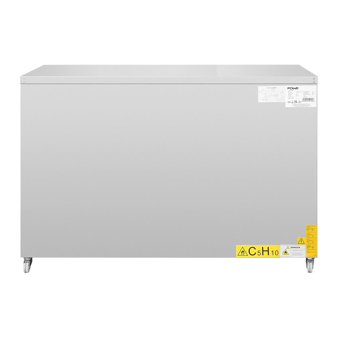 Polar U-Series Ventilated Three Door Counter Fridge • PAS-UA090-A