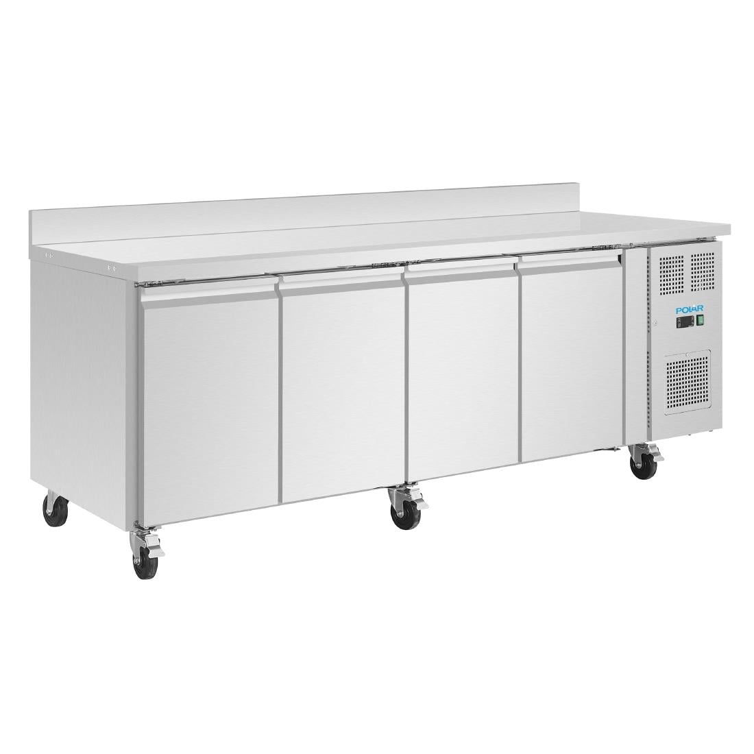Polar U-Series Four Door Counter Fridge with Upstand • PAS-UA095-A