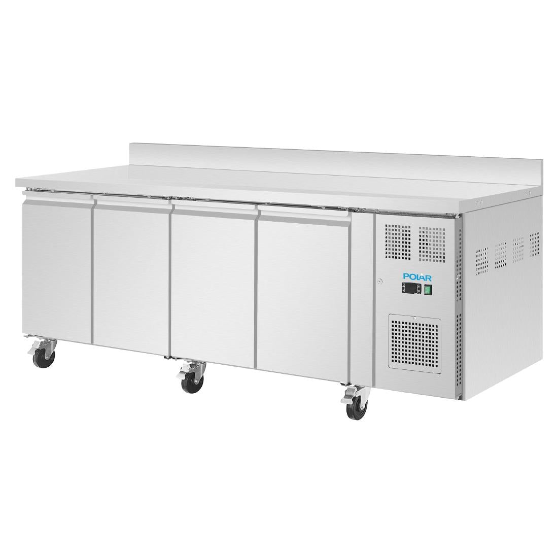Polar U-Series Four Door Counter Fridge with Upstand • PAS-UA095-A