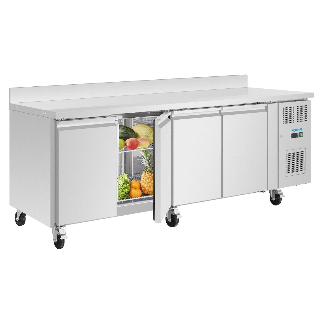 Polar U-Series Four Door Counter Fridge with Upstand • PAS-UA095-A
