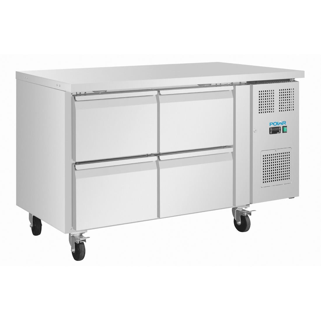 Polar U-Series Four Drawer Gastronorm Counter Fridge (Usable capacity: 105Ltr. 300W. Fits up to 4x1/1GN size trays) • PAS-UA100-A
