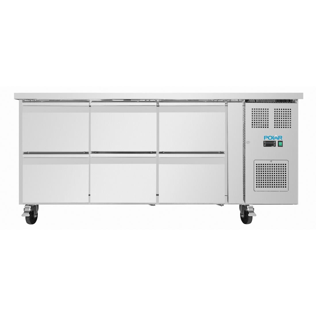 Polar U-Series Six Drawer Gastronorm Counter Fridge • PAS-UA101-A