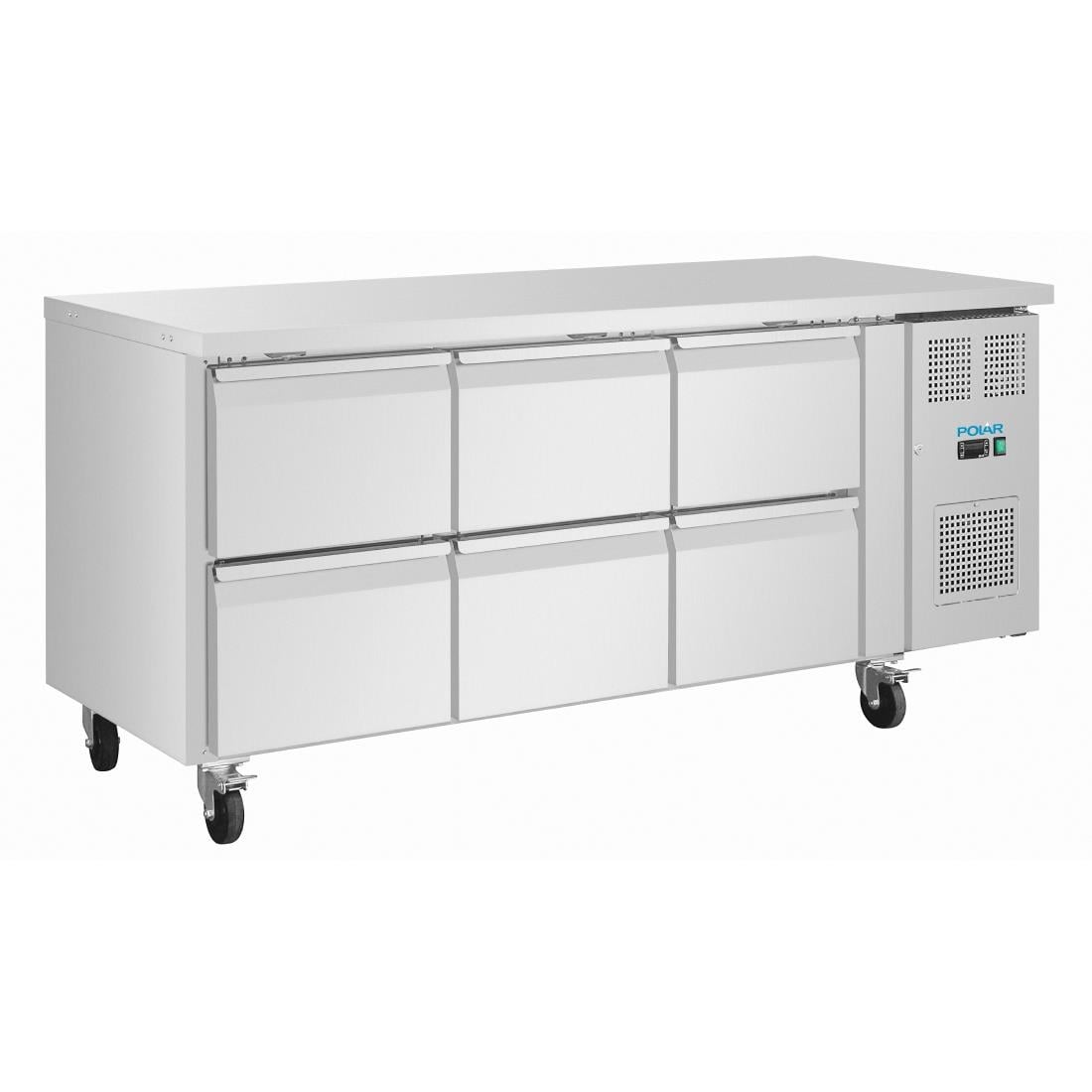 Polar U-Series Six Drawer Gastronorm Counter Fridge • PAS-UA101-A