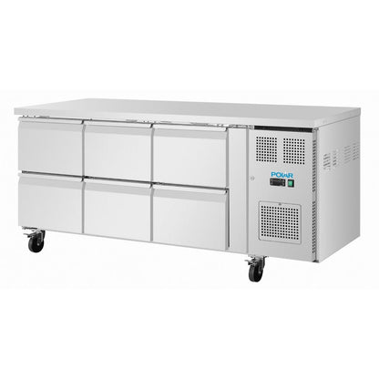 Polar U-Series Six Drawer Gastronorm Counter Fridge • PAS-UA101-A